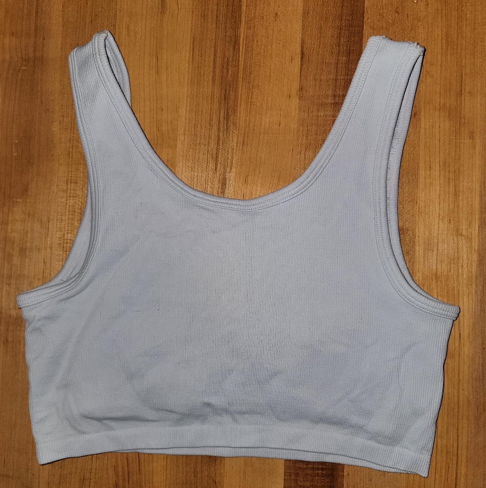 Aerie “Chill Play Move” Sports Bra,  Size Small, Ribbed, Blue